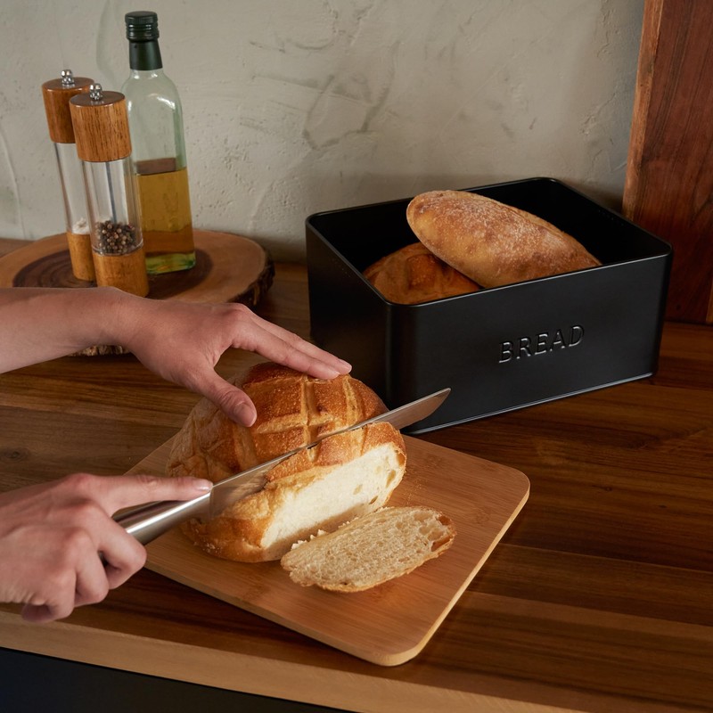 ZICOTO Beautiful Bread Box With Wooden Lid For Your Kitchen