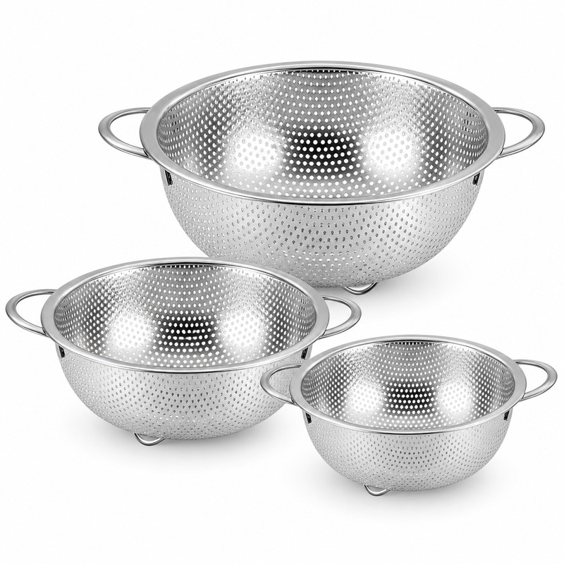 Stainless Steel Colander for Washing Vegetables & Draining Pasta –