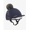 LeMieux Eleanor Reflective Pom Hat Silk - Navy Blue