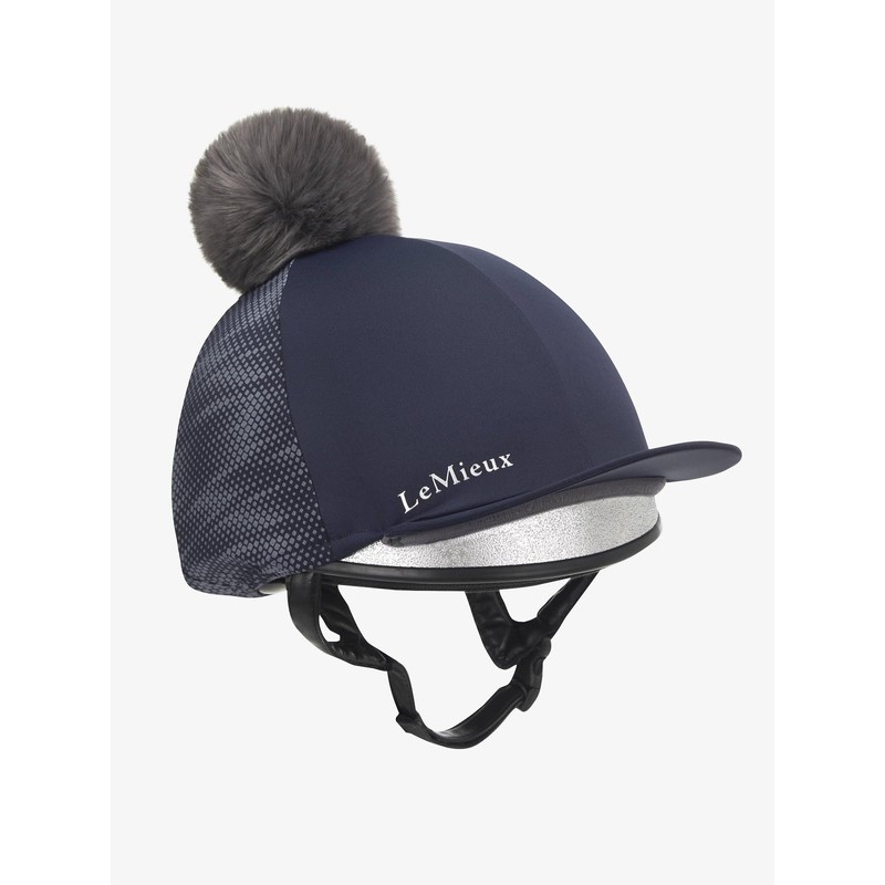 LeMieux Eleanor Reflective Pom Hat Silk - Navy Blue