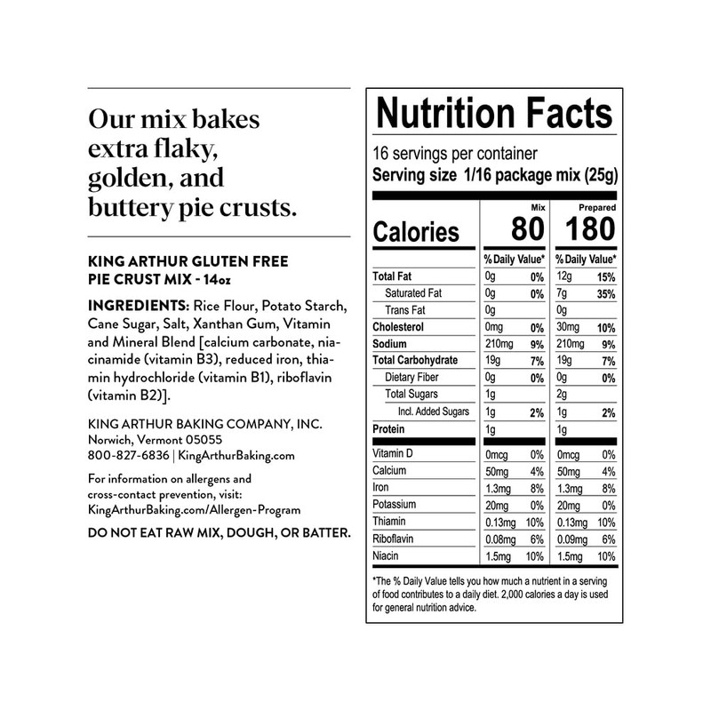King Arthur Flour Pie Crust Mix, Gluten Free, 14 Ounce