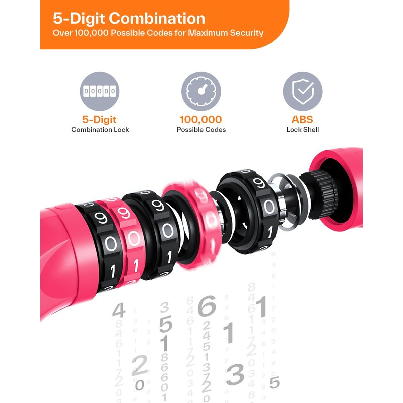 Sportneer Bicycle Lock Combination Lock with Numbers and High Security