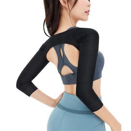 CtriLady Shoulder Supporter Arm Supporter Shapewear for Women Upper Arm Compression Belt Upper Arm Shaper Elastic (Black, XL)