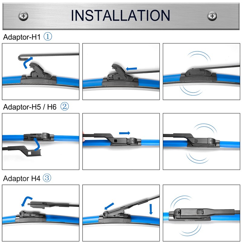 HODEE 3 wipers 26"+17"+14" Colour Front Wiper Blades Replacement for