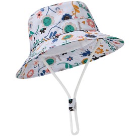 Durio SmileyWorld® Unisex Sun Hat Baby UV Protection 50 Fisherman Hat Children Baby Hat Adjustable Summer Hat for Girls Boys, gray, 6-12 months