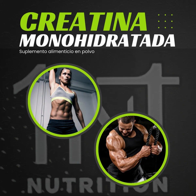 Creatina Monohidratada 1nt 1kg 200 Servicios No Carbs Sabor Mora