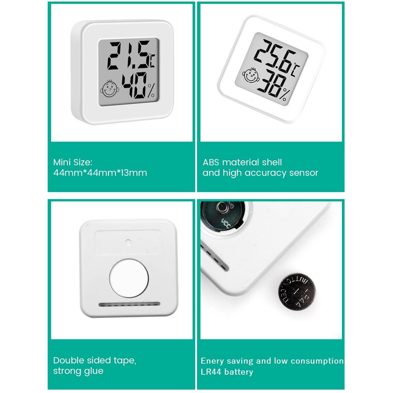 Mini Digital Thermometer Hygrometer Indoor Thermo-Hygrometer Moisture Meter (White-1 Piece)