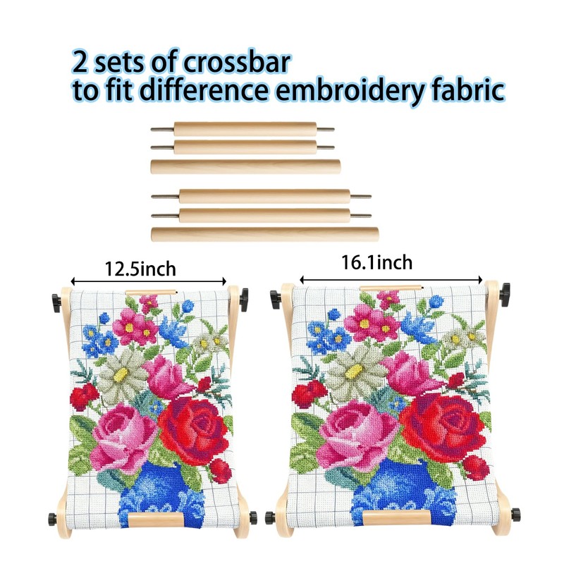 Adjustable Embroidery Hoop Table Stand Holder Needlepoint Stretcher Bars Scroll