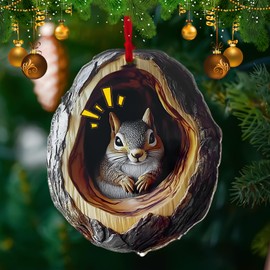 Animal Ornaments for Christmas Tree, Christmas Ornaments 2024 Forest Animal Ornaments Little Animals Acrylic Hanging Decoration Gift for Animal Lovers