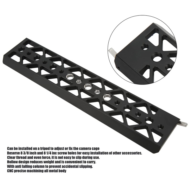 10 Inch Lightweight Dovetail Plate with 3/8 1/4 Inch Screw