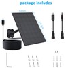 10W Solar Panel for Security Cameras, DC/USB-C/USB, Black, 2 Pack