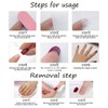 Press on Nails Medium,Gradient Pink Coffin Fake Nails with Flower
