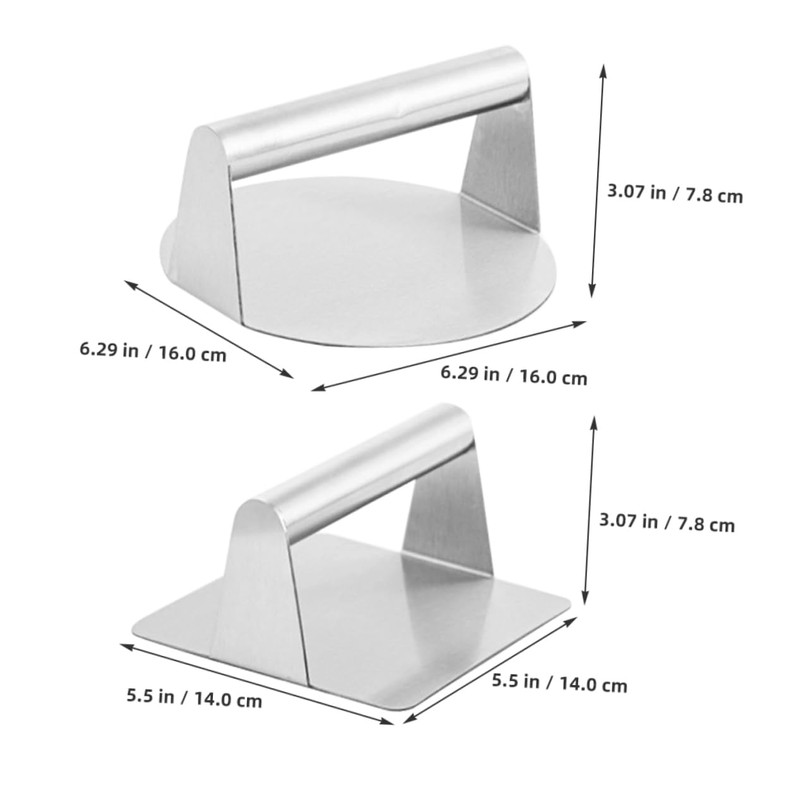 KONTONTY 2Pcs Stainless Steel Burger Press Patty Maker Tool for