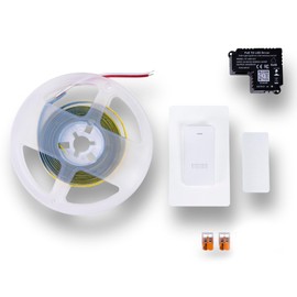 PoE Texas - PoE Lighting Plug and Play Kit with 24V LED Driver, 4000K LED Strip Light (2m), Wireless Light Switch - 24 Volt Cob LED Strip Light for Under Cabinet, White Dotless 24v LED Strip Lighting