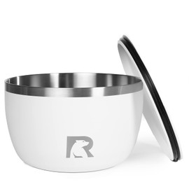 RTIC Anywhere Stainless Steel Camping Bowl Set of Two with Lids, Vacuum Insulated, Stackable, Durable, Outdoor Dinnerware, White