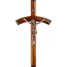 Woodvio - Hand carved wooden wall cross, Catholic Crucifix