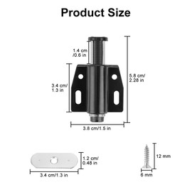 LICQIC 2 PCS Push Release Door Catch, Magnetic Door Catch Push Open, Plastic Soft Close Strong Spring for Cabinet Cupboard Wardrobe Kitchen Bathroom (Black)