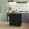 HOMCOM Kitchen Island with Storage, Rolling Kitchen Cart with AC