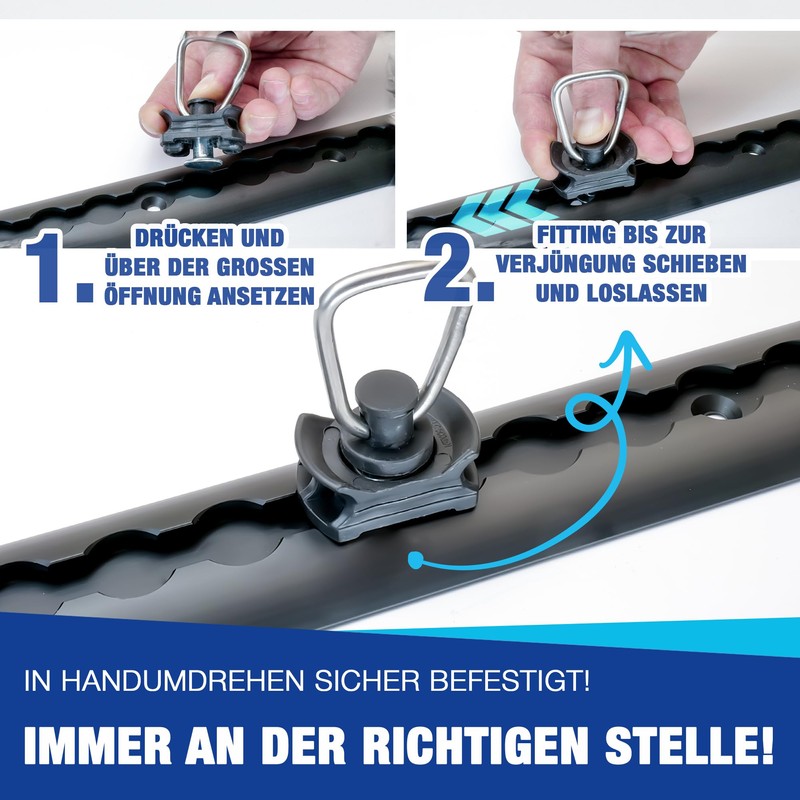 NTG Airline Rail Fitting Made of Plastic (Pack of 4)