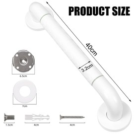 Shower Grab Rail Safety Handle for Senior 40CM Knurled Bath Grab Bar Non-Slip Support Balance Armrest Stainless Steel Wall Grip Handle for Shower Bathroom Bathtub