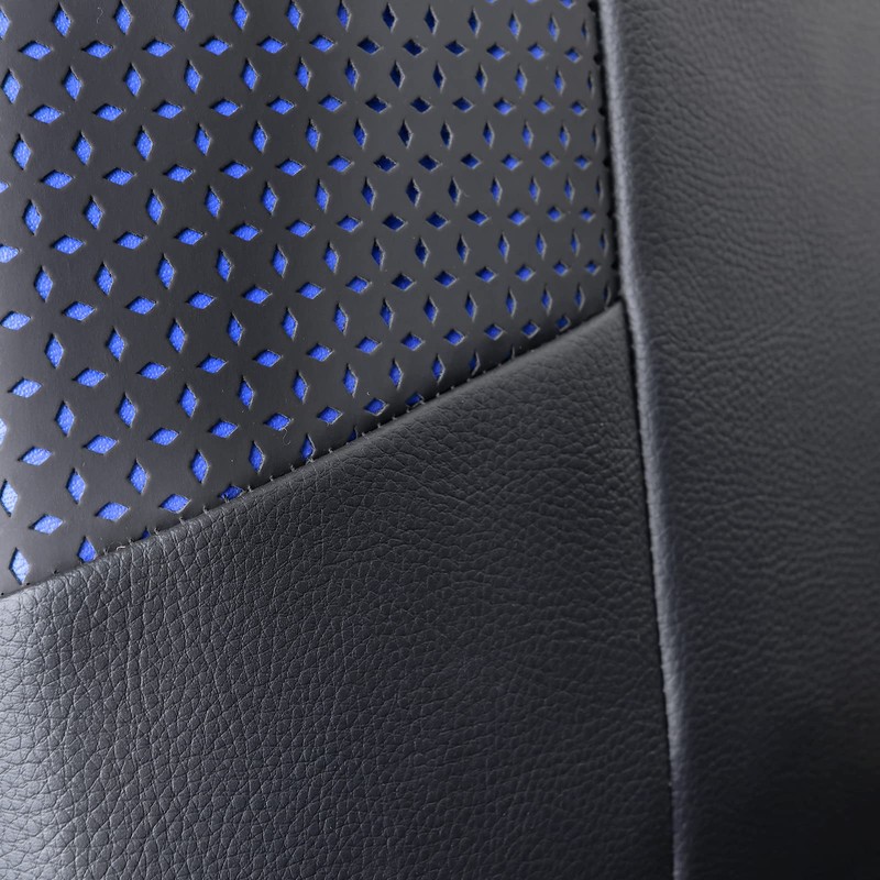 Outlets Double Leather Perforated Black Blue Car Seat Covers Full