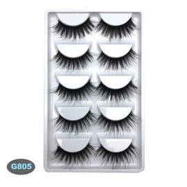 TooToo 3D 5 Pairs Mink Natural Thick False Fake Eyelashes Eye Lashes Makeup Extension (G805(5 Pairs))