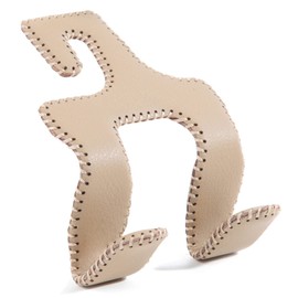 TISOHUGO Upgraded Headrest Hooks for Car, 2 in 1 Back Seat Purse Holder Hook Genuine Leather Head Rest Hangers Vehicle Organizer Accessories for Hanging Grocery Bags, 1 Pack, Beige