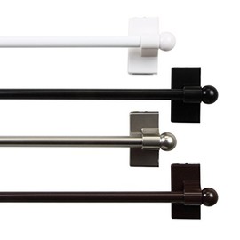 A&F Rod Decor - Magnetic Curtain Rod 28-48 inch, 4 pieces - Cocoa
