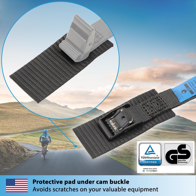 valonic ANT - Short Lashing Strap, Padded, 4 Pieces, 2.5