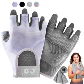 EDECOR Guantes Deportivos, Guantes de Gym con Muñequeras, Transpirables Antideslizantes para Hombre y Mujer con Toalla, para Entrenamiento y Fitness