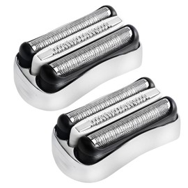2 Stück Ersatz-Scherkopf Kompatibel mit Braun Series 3, 32S Rasierköpfe Ersatzklingen Klingen Rasierkopf für Series 3 3000s, 3010s, 3040s,3050cc, 300s, 310s etc (32S, Silber)