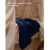 YnM Chunky Throw Blanket, Medium-Weight, Hand Knitted, Skin Friendly, Ventilated