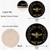 Naanle Cotton Stylish Golden Bee Art Woven Pot Holder Trivets