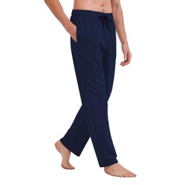 Idtswch 34 Inseam Mens Tall Sweatpants Open Bottom Joggers Casual Loose Fit Athletic Yoga Pants with Pockets Navy