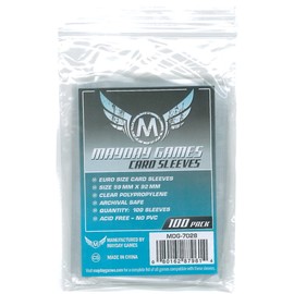 Mayday Games 59 x 92 mm Sleeves Euro Card Game (Pack of 100)