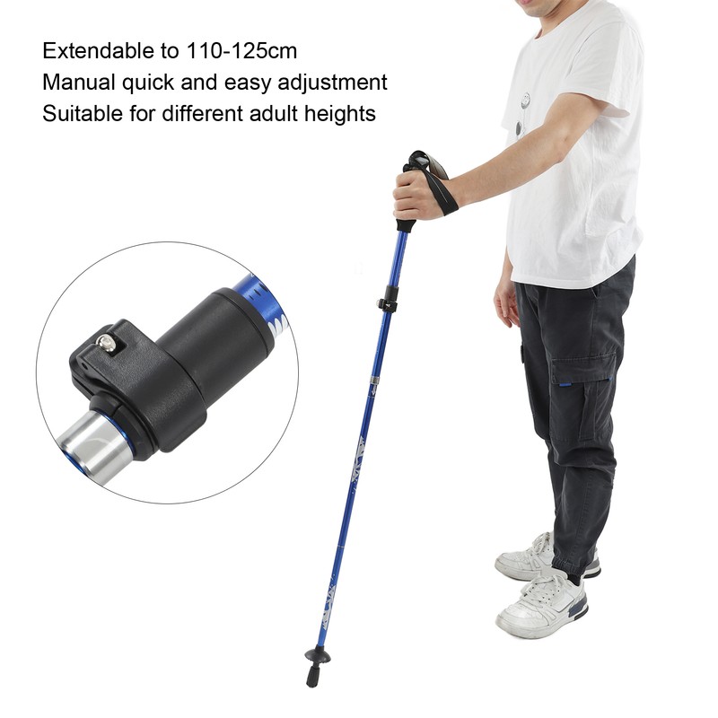 Folding Walking Stick 7075 Aluminum Alloy Prevent Slip Adjustable Height