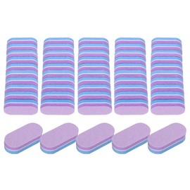 QUARKZMAN 50 Stück Mini-Nagelfeilen, 100/180 Körnung Nagelschleifblöcke, Nagelpolierblöcke Professionelles Nagelpolierer-Set für Acryl- und Naturnägel, Blau Lila
