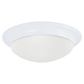 Sea Gull Lighting 75434-15 Flush Mount with Satin Etched Glass Shades, White Finish