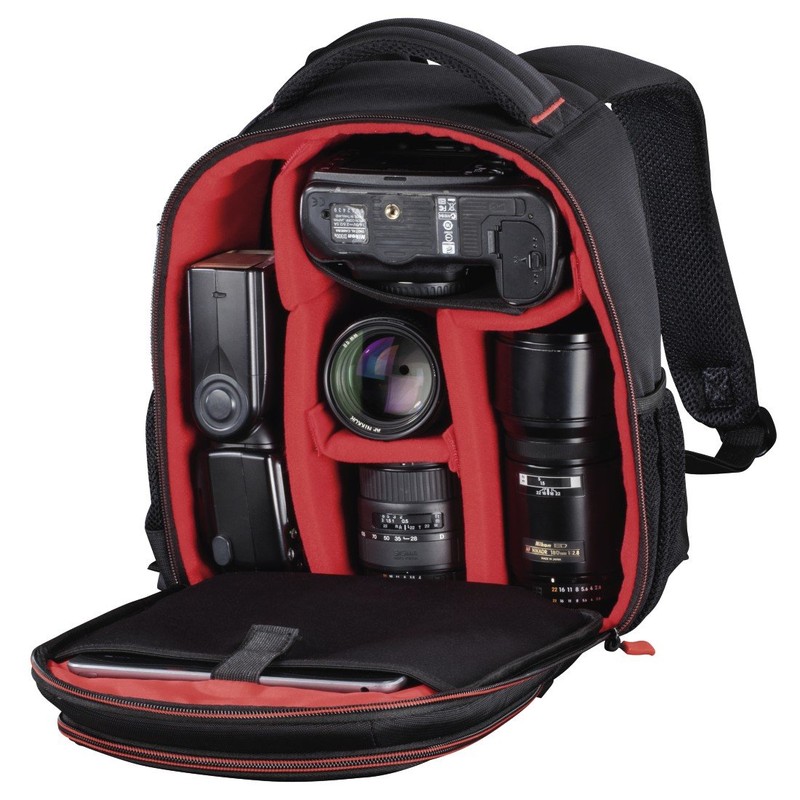 Hama Miami Camera Backpack, 150, Black/Red, Black, 33 x 25