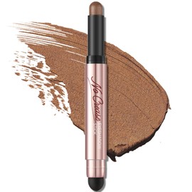 FOCALLURE No Crease Eyeshadow Stick, Creamy Eye Shadow Stick, Matte & Shimmer Eyeshadow Pencil, Smudge-proof, Built-in Smudger, HICKORY