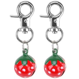 EXPAWLORER Pet Bells for Dog Cat Collar Charm - 2 Pack Cat Collar Accessories Bells Loud, Pet Jingle Ornament Training Pendant Neck Decoration Strawberry Shaped, Tracker for Saving Birds