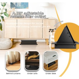 4x12 Floor Register and Vent Deflector Combo, Solid Steel 2-in-1 Floor Vent Cover, Tool-Free Drop-in Fit, Adjustable for Draft-Free Comfort, Matte Black Air Vent for Home Floor, 2 Pack