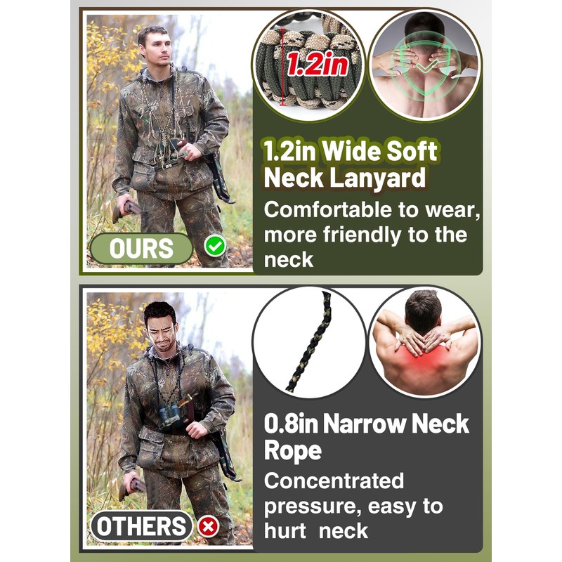 PAMASE Duck Call Lanyard - 12 Loops Duck Whistle Hunting