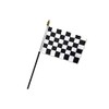 Black & White Checkered 4x6in Stick Flag - 1 dozen