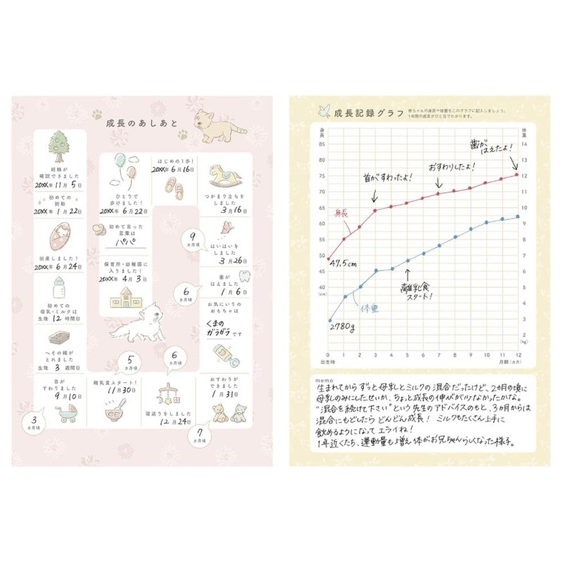 Baby Diary A5 PAJ-BDR01-WH Paul & Joe La Papetry Marks