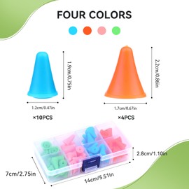 56 PCS Colorful Knitting Needles Point Protectors/Stoppers with Plastic Box, Include 40 Small & 16 Large, Knit Needle Tip Covers for Beginners Knitting Craft DIY