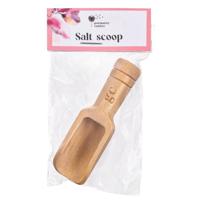 Gourmanity Comfort Wooden Bath Salt Scoop | Mini Versatile Scoop