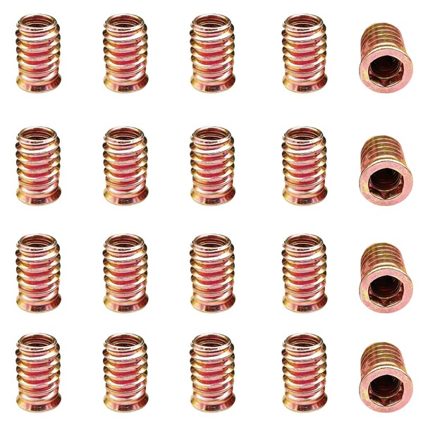 Aoktorkit 20Pcs Threaded Insert Nuts M10*20 Furniture Hex Drive Nuts