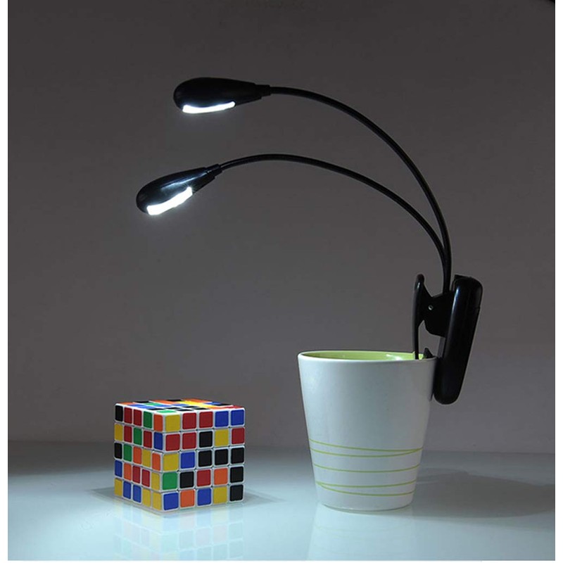 Ailenyun Double-Head Clip Light/Reading Light/Night Light Clip for Table, headboard
