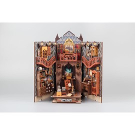 Fansetoyuma DIY Miniature Book Nook Dollhouse Room Kit for Teens and Adults-Magic Library